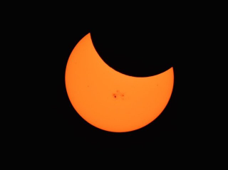 Sam, aged 12, observed partial Solar eclipse at Ventura County Astronomical Society.